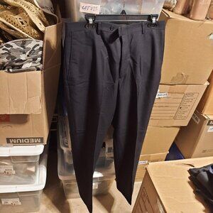NEW! Haggar Forever New Men Dress Pant Expandible Flex Waist Relax Blk Sz 33x30